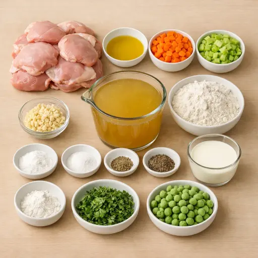 Ingredients for Rustic Herb Chicken and Dumplings