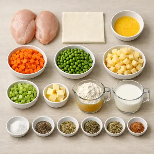 Ingredients for Rustic Herb Chicken Pot Pie