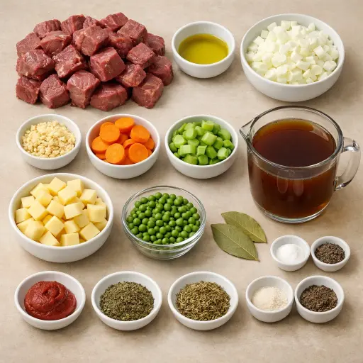 Ingredients for Rustic Herb-Infused Beef Stew