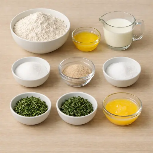 Ingredients for Rustic Herb Infused Dinner Rolls
