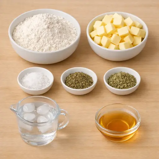 Ingredients for Rustic Herb-Infused Flaky Pie Crust
