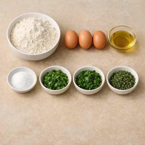Ingredients for Rustic Herb-Infused Homemade Pasta