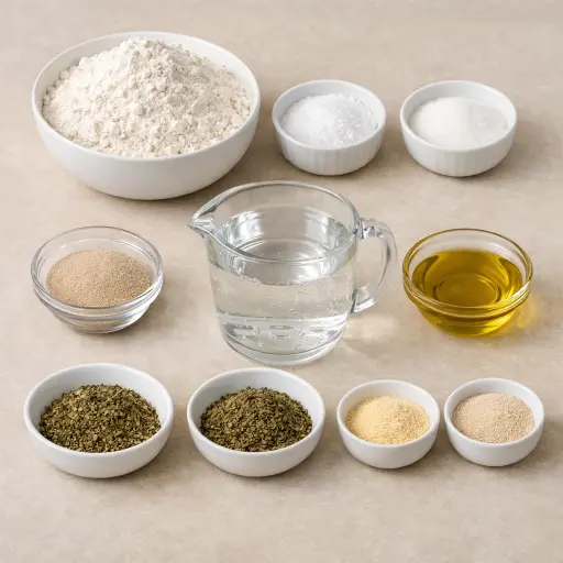 Ingredients for Rustic Herb-Infused Pizza Dough