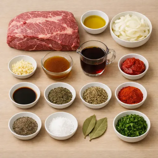 Ingredients for Rustic Herb-Infused Slow Cooker Brisket