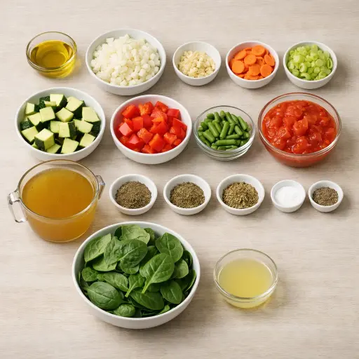 Ingredients for Rustic Herb-infused Vegetable Soup