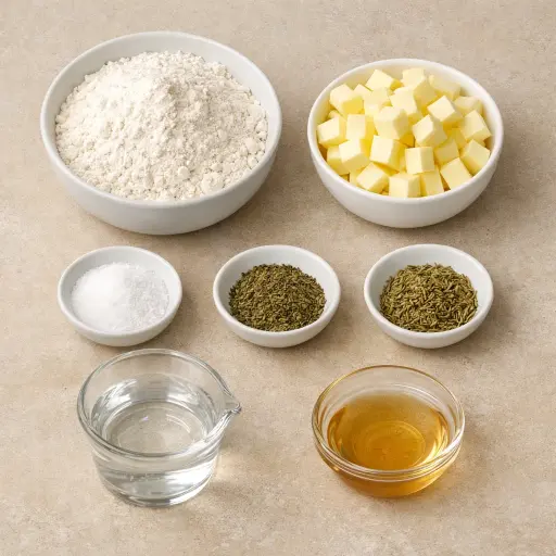 Ingredients for Rustic Herb Pastry Dough