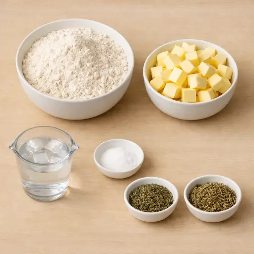 Ingredients for Rustic Herb Pie Crust