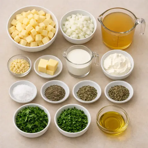 Ingredients for Rustic Herb Potato Soup