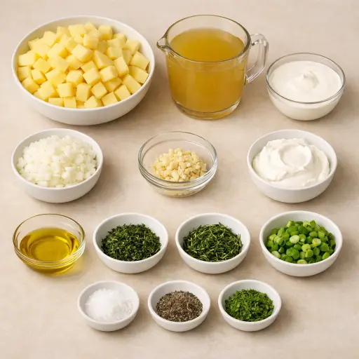 Ingredients for Rustic Herbed Potato Soup