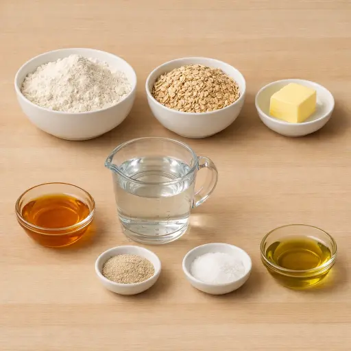 Ingredients for Rustic Honey Oat Bread