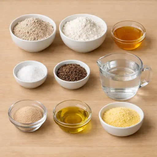 Ingredients for Rustic Honey Rye Bread