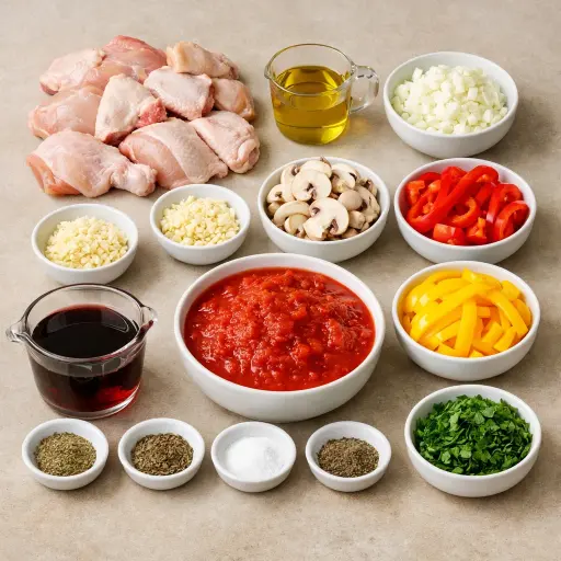 Ingredients for Rustic Hunter's Chicken