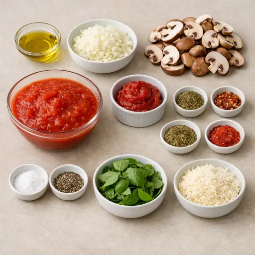 Ingredients for Rustic Mushroom Marinara