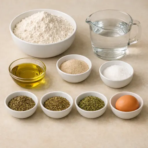 Ingredients for Rustic Olive Oil & Herb French Bread