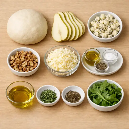 Ingredients for Rustic Pear and Gorgonzola Pizza