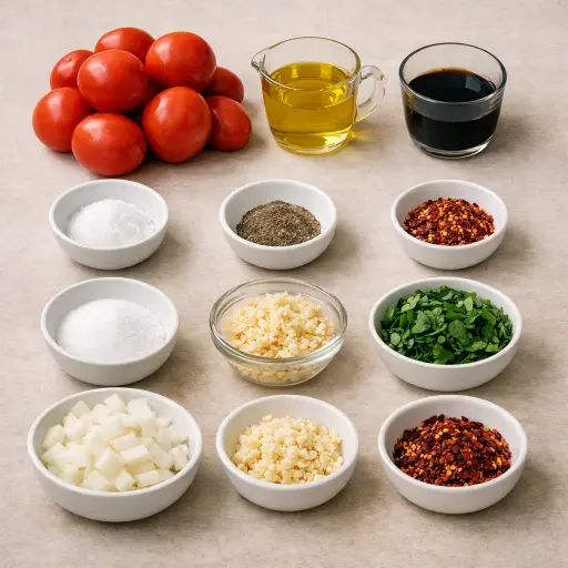 Ingredients for Rustic Roasted Tomato & Herb Sauce