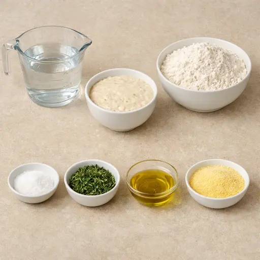 Ingredients for Rustic Rosemary Sourdough
