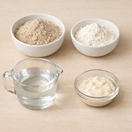 Ingredients for Rustic Rye Sourdough Starter