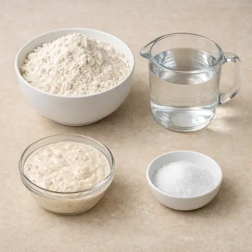 Ingredients for Rustic Sourdough Loaf