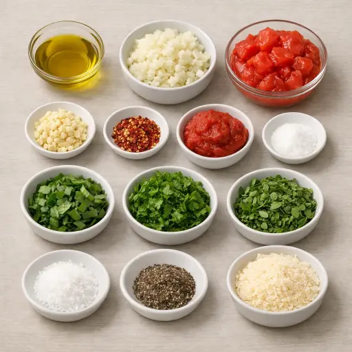 Ingredients for Rustic Spaghetti Sauce with Fresh Herbs