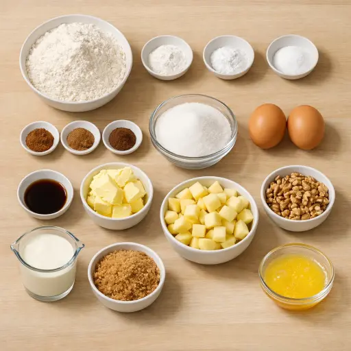 Ingredients for Rustic Spiced Apple Cake