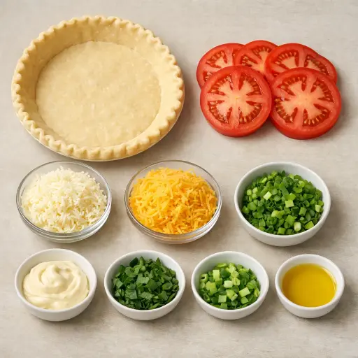 Ingredients for Rustic Tomato Basil Pie