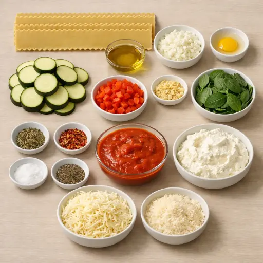 Ingredients for Rustic Vegetable Lasagna