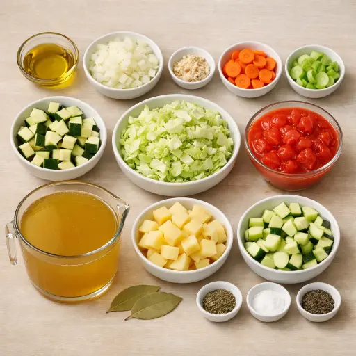 Ingredients for Rustic Vegetable Soup