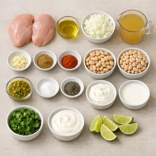 Ingredients for Rustic White Chicken Chili