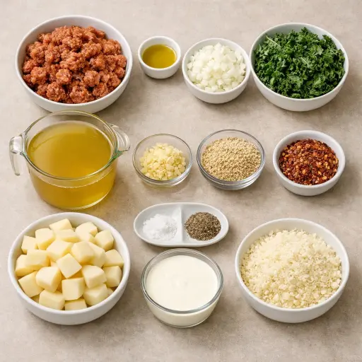 Ingredients for Rustic Zuppa Toscana with Quinoa