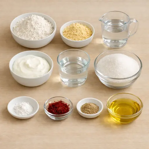 Ingredients for Saffron-Infused Jalebi