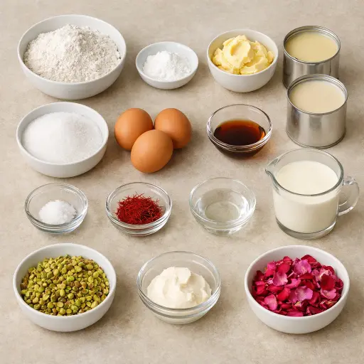 Ingredients for Saffron Milk Cake