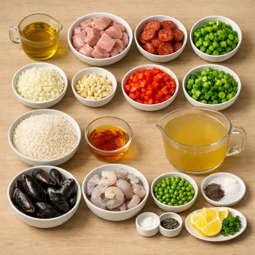 Ingredients for Saffron Paella