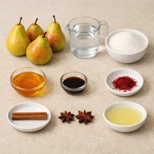 Ingredients for Saffron Poached Pears