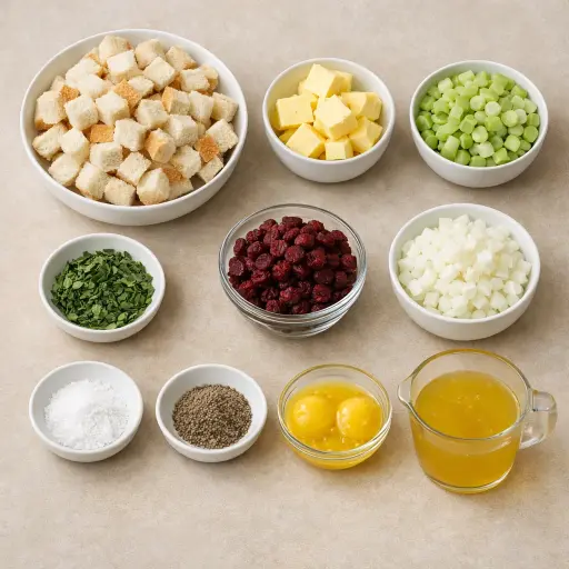 Ingredients for Sage and Cranberry Stuffing Balls