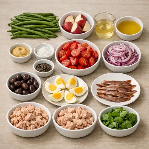 Ingredients for Salade Niçoise