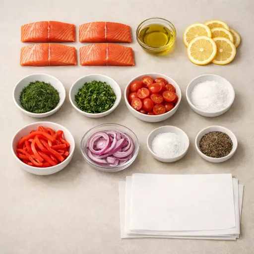 Ingredients for Salmon en Papillote