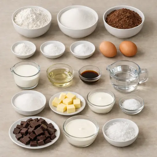 Ingredients for Salted Caramel Chocolate Explosion