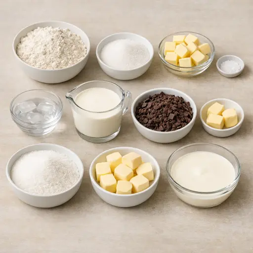 Ingredients for Salted Caramel Chocolate Tart