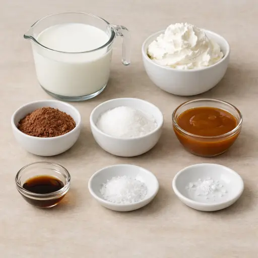 Ingredients for Salted Caramel Hot Chocolate