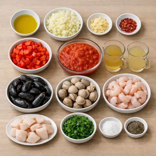 Ingredients for San Francisco Fisherman's Stew