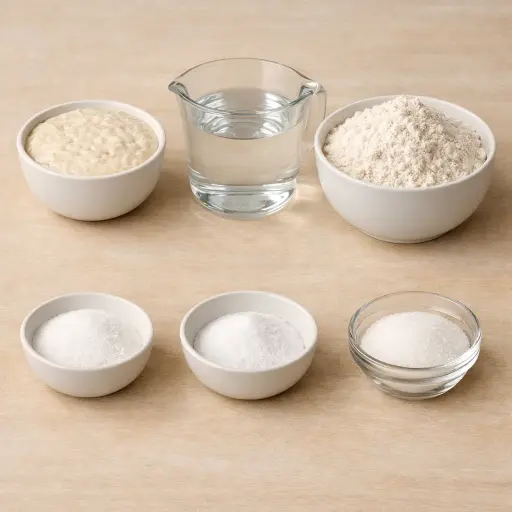 Ingredients for San Francisco Sourdough Bread