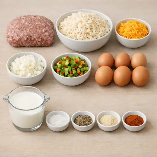 Ingredients for Sausage and Potato Breakfast Bake
