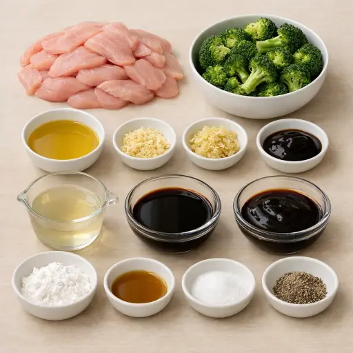 Ingredients for Sautéed Chicken and Broccoli Delight