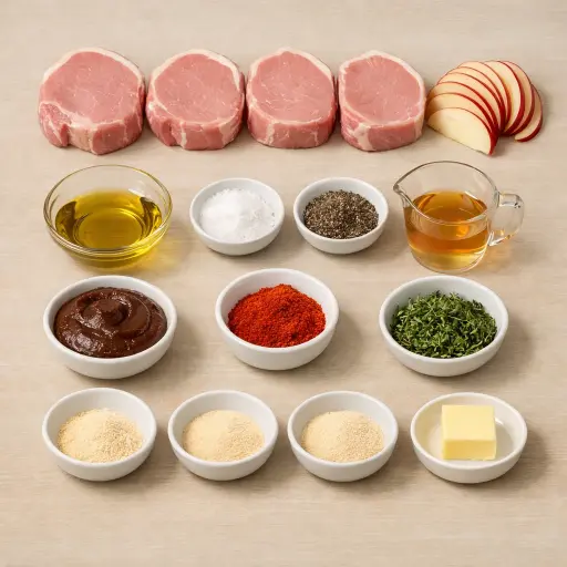 Ingredients for Savory Apple Butter Pork Chops
