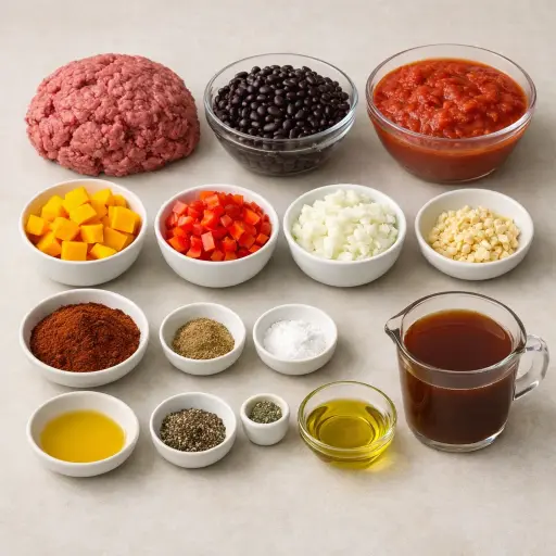 Ingredients for Savory Autumn Chili