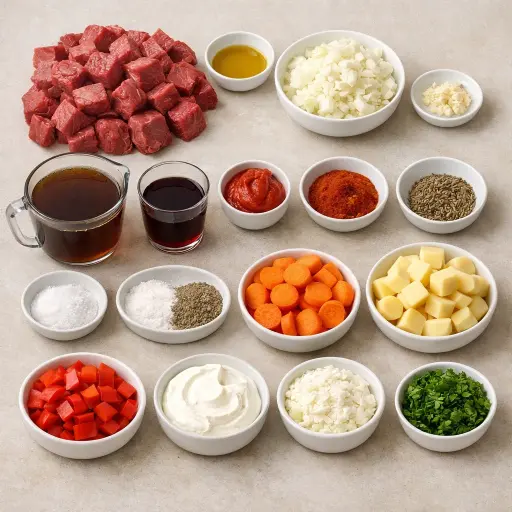 Ingredients for Savory Autumn Goulash
