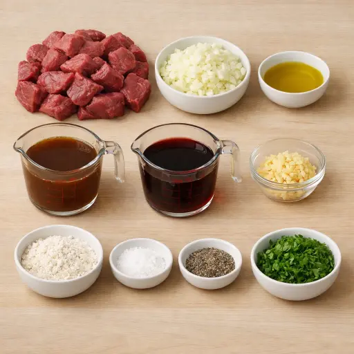 Ingredients for Savory Beef Tips