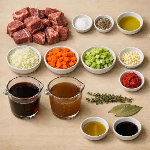Ingredients for Savory Braised Short Ribs