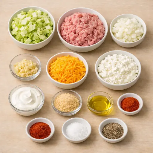 Ingredients for Savory Cabbage and Cheese Casserole